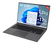 LG gram 16Z90Q Windows 11 Home - Portátil ultraligero de 40,6cm (16") WQXGA 16:10 IPS (1,2 Kg, autonomía 13h, Intel EvoTM i7 12ª gen., Iris Xe,  16GB RAM, 512GB SSD NVMe) Plata - Teclado Español, 16Z90Q-G.AA76B
