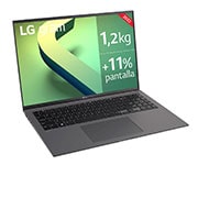 LG gram 16Z90Q Windows 11 Home - Portátil ultraligero de 40,6cm (16") WQXGA 16:10 IPS (1,2 Kg, autonomía 13h, Intel EvoTM i7 12ª gen., Iris Xe,  16GB RAM, 512GB SSD NVMe) Plata - Teclado Español, 16Z90Q-G.AA76B