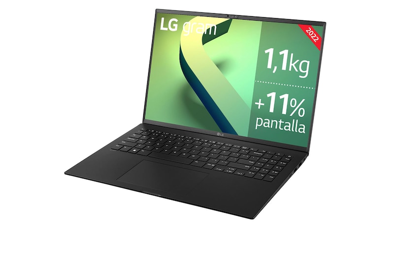 LG gram 16Z90Q Windows 11 Home - Portátil ultraligero de 40,6cm (16") WQXGA 16:10 IPS (1,1 kg, autonomía 16,5h, Intel EvoTM i7 12ª gen., Iris Xe, 32GB RAM, 1TB SSD NVMe) Negro - Teclado Español, 16Z90Q-G.AD78B