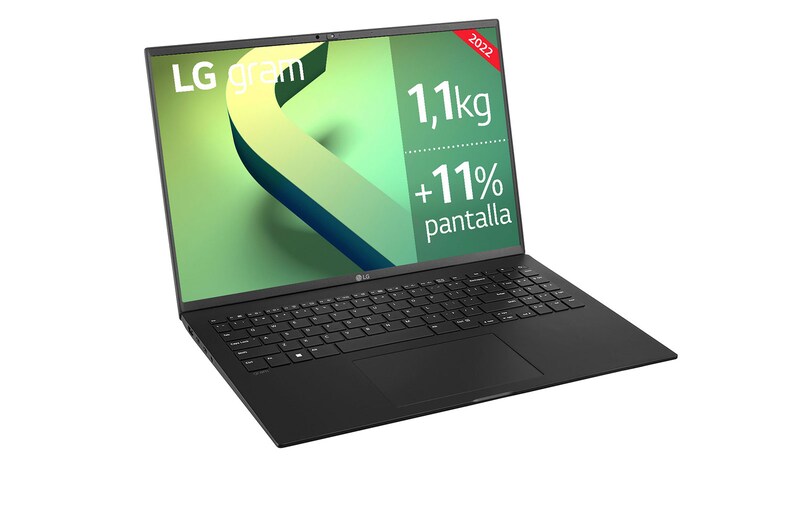 LG gram 16Z90Q Windows 11 Home - Portátil ultraligero de 40,6cm (16") WQXGA 16:10 IPS (1,1 kg, autonomía 16,5h, Intel EvoTM i7 12ª gen., Iris Xe, 32GB RAM, 1TB SSD NVMe) Negro - Teclado Español, 16Z90Q-G.AD78B