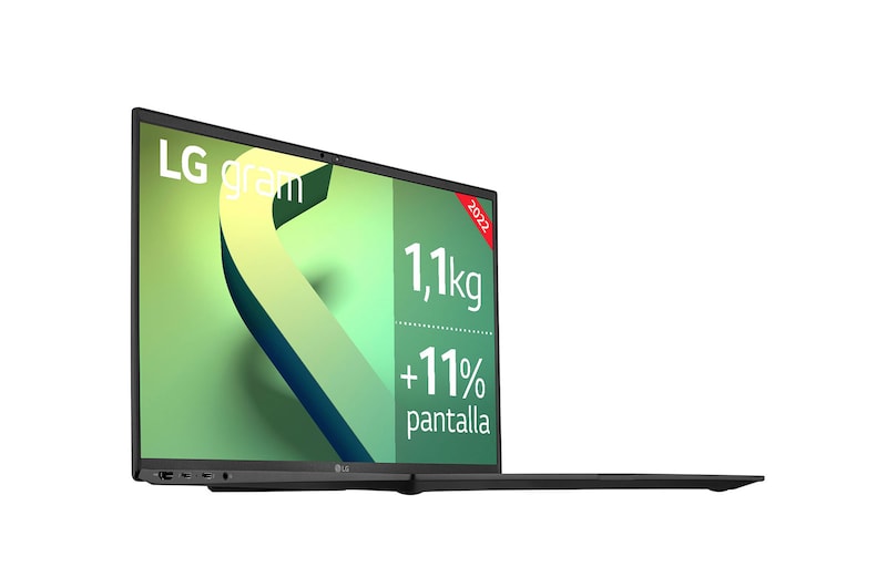 LG gram 16Z90Q Windows 11 Home - Portátil ultraligero de 40,6cm (16") WQXGA 16:10 IPS (1,1 kg, autonomía 16,5h, Intel EvoTM i7 12ª gen., Iris Xe, 32GB RAM, 1TB SSD NVMe) Negro - Teclado Español, 16Z90Q-G.AD78B