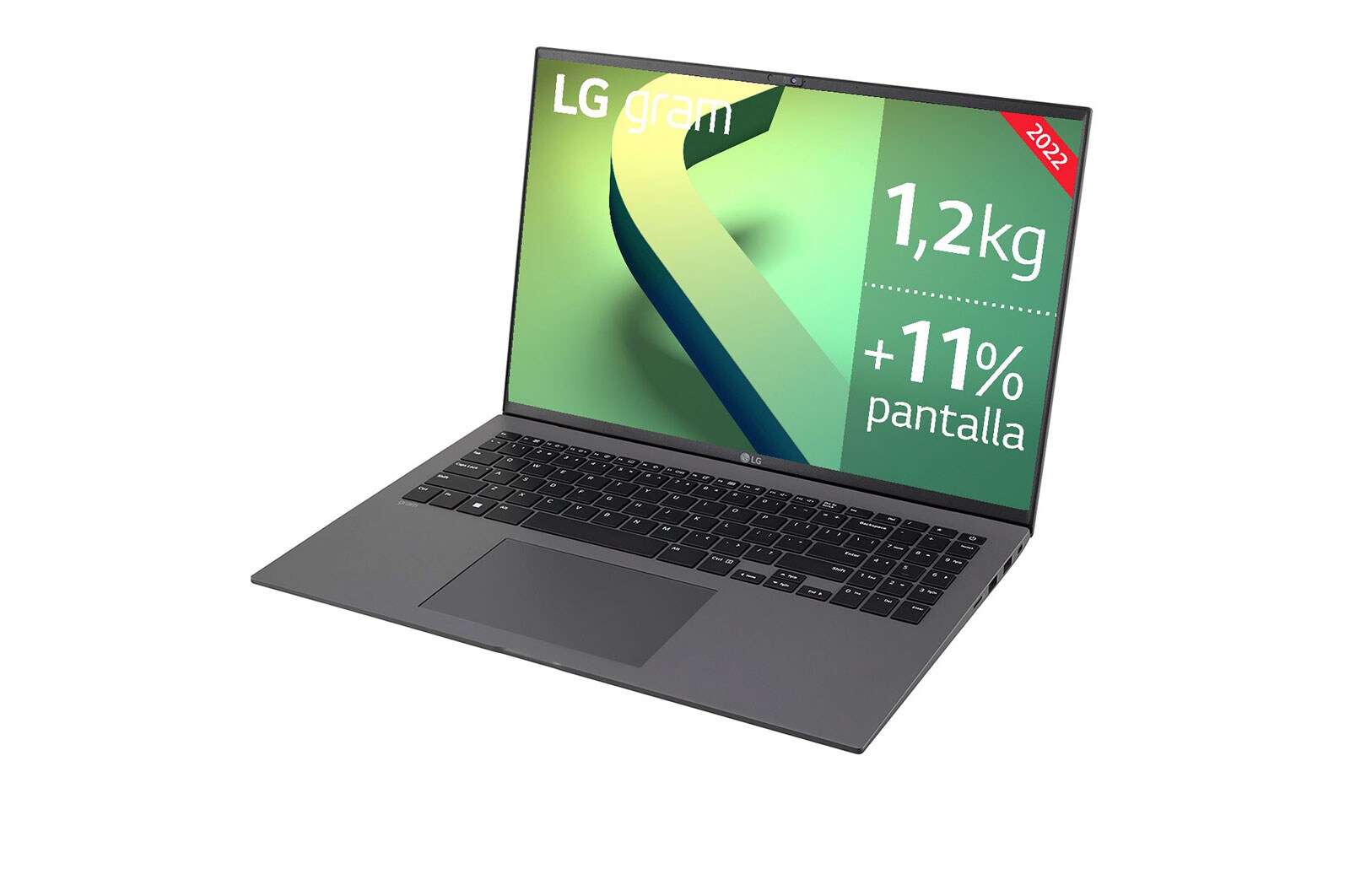 LG gram 16Z90Q Windows 11 Pro - Portátil ultraligero de 40,6cm (16") WQXGA 16:10 IPS (1,2 Kg, autonomía 13h, Intel EvoTM i7 12ª gen., Iris Xe,  16GB RAM, 512GB SSD NVMe) Negro - Teclado Español, 16Z90Q-G.AP75B