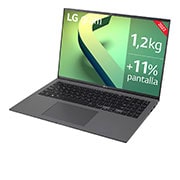 LG gram 16Z90Q Windows 11 Pro - Portátil ultraligero de 40,6cm (16") WQXGA 16:10 IPS (1,2 Kg, autonomía 13h, Intel EvoTM i7 12ª gen., Iris Xe,  16GB RAM, 512GB SSD NVMe) Negro - Teclado Español, 16Z90Q-G.AP75B