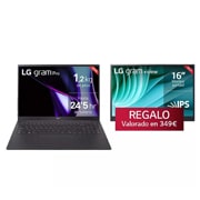 Vista frontal de LG gram Pro 16Z90SP Windows 11 Home/ i7/ 32GB/ 512GB SSD/ RTX 3050/ 1,2Kg/ 24,5h 16Z90SP-A.AD75Z.EEES.C