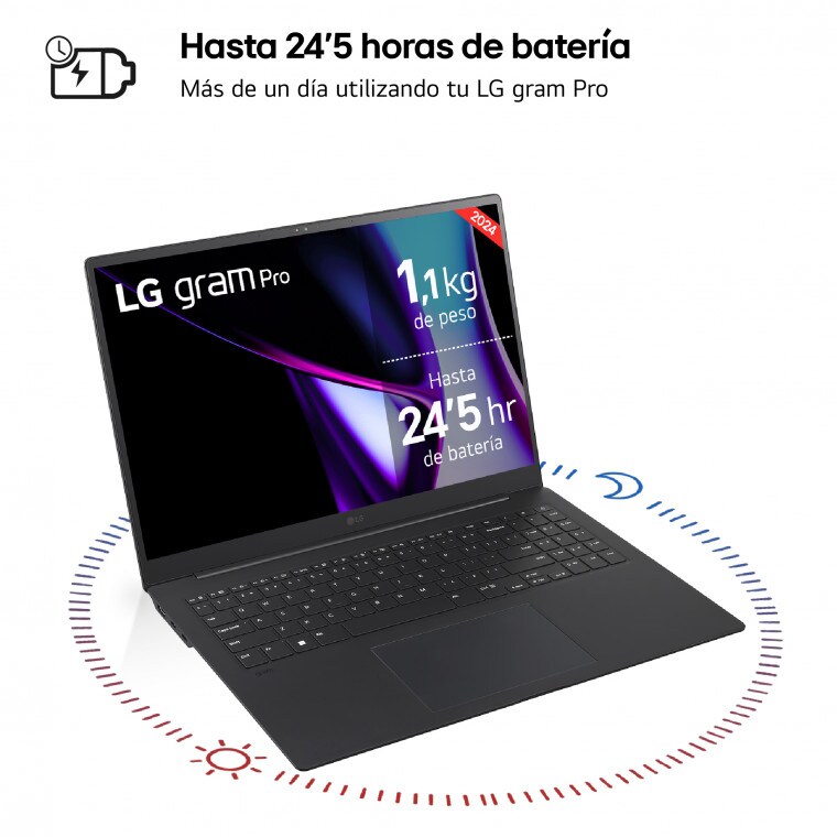 LG gram Pro 16Z90SP Windows 11 Home/ i7/ 16GB/ 512GB SSD/ 1,1Kg/ 24,5h, 16Z90SP-K.AA75Z.EEES.C