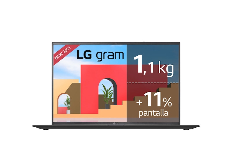 LG gram 16Z95P-G.AA78B <br>Windows 11 Home - Portátil ultraligero de 16'' WQXGA IPS (1,1kg, autonomía 16,5h, Intel i7 11ª gen., Iris Xe Graphics, 16GB RAM, 512GB SSD NVMe) Teclado Español, 16Z95P-G.AA78B
