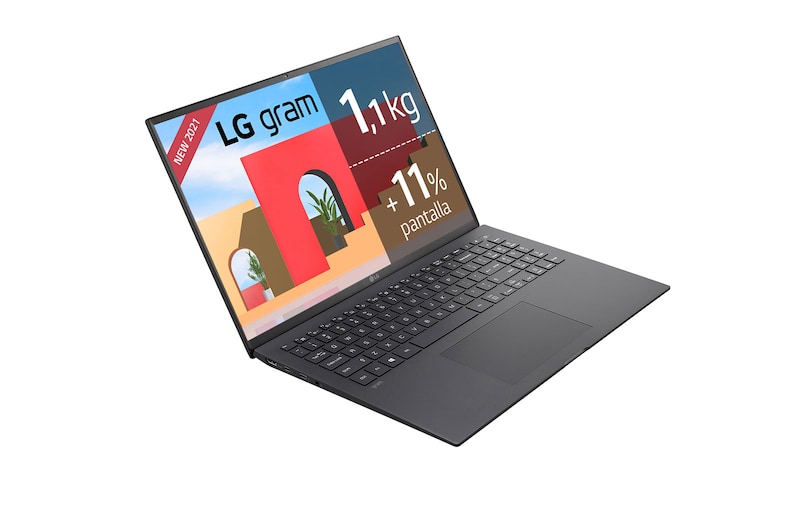 LG gram 16Z95P-G.AA78B <br>Windows 11 Home - Portátil ultraligero de 16'' WQXGA IPS (1,1kg, autonomía 16,5h, Intel i7 11ª gen., Iris Xe Graphics, 16GB RAM, 512GB SSD NVMe) Teclado Español, 16Z95P-G.AA78B