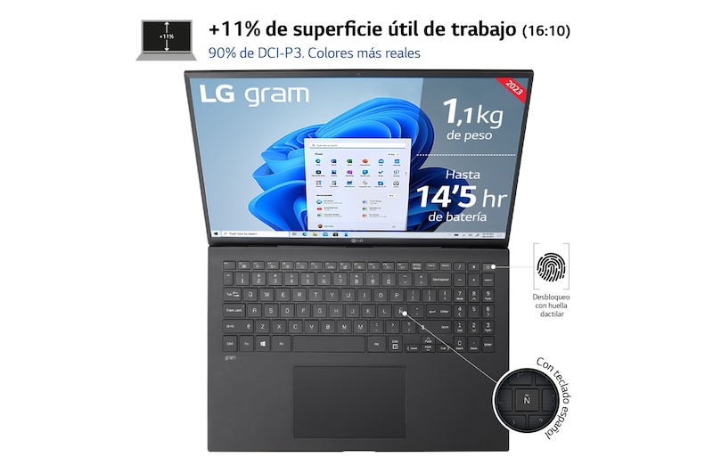 LG gram 16ZB90R/ Windows 11 Home/i7/ 16GB/ 512GB SSD/ 1,2Kg/ 23,5h, 16ZB90R-G.AA75B