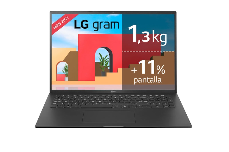 LG gram 17Z90P Windows 10 Home - Portátil ultraligero de 43,2cm (17") WQXGA 16:10 IPS (1,3 Kg, autonomía 15h, Intel EvoTM i7 11ª gen., Iris Xe,  32GB RAM, 1TB SSD NVMe) Negro - Teclado Español, 17Z90P-G-AD88B