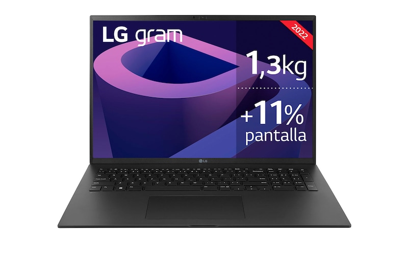 LG gram 17Z90Q Windows 11 Home - Portátil ultraligero de 43,6 cm (17") WQXGA 16:10 IPS (1,4 Kg, autonomía 11h, Intel EvoTM i7 12ª gen., Iris Xe, 16GB RAM, 512GB SSD NVMe, Grafica RTX2050 con 4GB GDDR6 ) Negro - Teclado Español, 17Z90Q-EAA75B