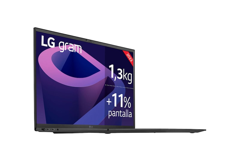 LG gram 17Z90Q Windows 11 Home - Portátil ultraligero de 43,6 cm (17") WQXGA 16:10 IPS (1,4 Kg, autonomía 11h, Intel EvoTM i7 12ª gen., Iris Xe, 16GB RAM, 512GB SSD NVMe, Grafica RTX2050 con 4GB GDDR6 ) Negro - Teclado Español, 17Z90Q-EAA75B