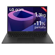 LG gram 17Z90Q Windows 11 Home - Portátil ultraligero de 43,6 cm (17") WQXGA 16:10 IPS (1,4 Kg, autonomía 11h, Intel EvoTM i7 12ª gen., Iris Xe,  32GB RAM, 512GB SSD NVMe, Grafica RTX2050 con 4GB GDDR6 ) Negro - Teclado Español, 17Z90Q-E.AD75B