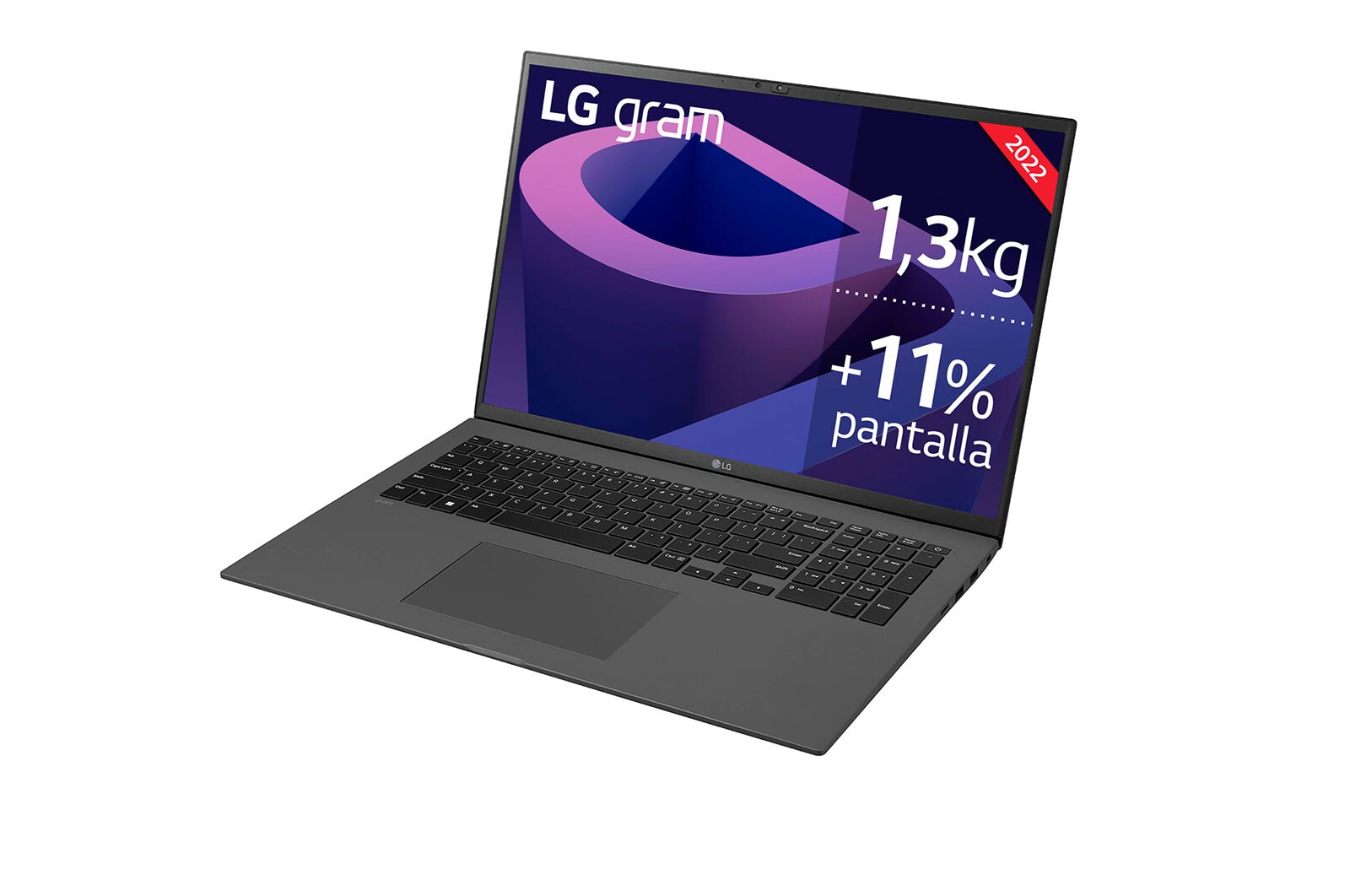 LG gram 17Z90Q Windows 11 Home - Portátil ultraligero de 43,6 cm (17") WQXGA 16:10 IPS (1,3 Kg, autonomía 12h, Intel EvoTM i7 12ª gen., Iris Xe,  16GB RAM, 1TB SSD NVMe) Plata - Teclado Español, 17Z90Q-G.AA79B