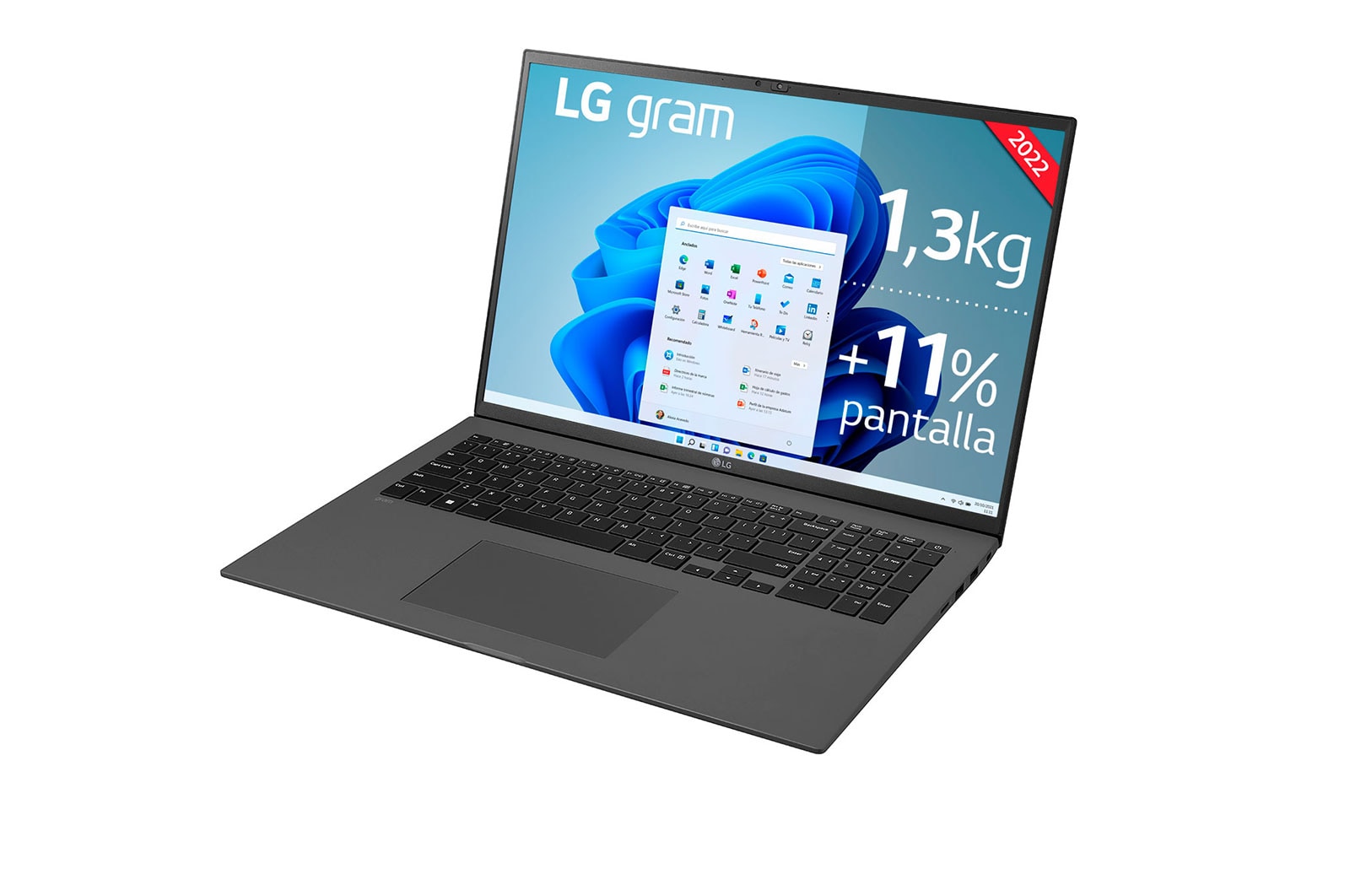 LG gram 17Z90Q Windows 11 Home - Portátil ultraligero de 43,6 cm (17") WQXGA 16:10 IPS (1,3 Kg, autonomía 12h, Intel EvoTM i7 12ª gen., Iris Xe,  16GB RAM, 1TB SSD NVMe) Plata - Teclado Español, 17Z90Q-G.AA79B