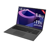 LG gram 17Z90Q Windows 11 Home - Portátil ultraligero de 43,6 cm (17") WQXGA 16:10 IPS (1,3 Kg, autonomía 12h, Intel EvoTM i7 12ª gen., Iris Xe,  16GB RAM, 1TB SSD NVMe) Plata - Teclado Español, 17Z90Q-G.AA79B