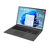 LG gram 17Z90Q Windows 11 Home - Portátil ultraligero de 43,6 cm (17") WQXGA 16:10 IPS (1,3 Kg, autonomía 12h, Intel EvoTM i7 12ª gen., Iris Xe,  16GB RAM, 1TB SSD NVMe) Plata - Teclado Español, 17Z90Q-G.AA79B
