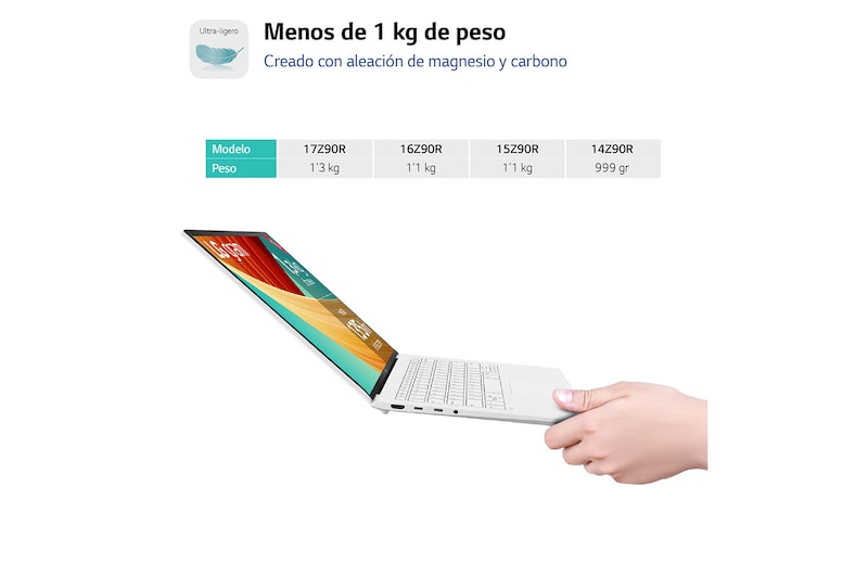 LG gram 17Z90R/ Windows 11 Home/ i7/ 32GB/ 512GB SSD/ 1,35Kg/ 20h, 17Z90R-G.AD74B