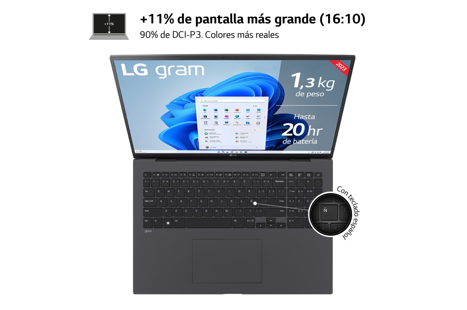 LG gram 17Z90R/ Windows 11 Home/ i7/ 32GB/ 1TB SSD/ 1,35Kg/ 20h, 17Z90R-G.AD79B