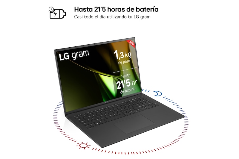 LG gram 17Z90S Windows 11 Home/ Intel Core Ultra 7/ 32GB/ 1TB SSD/ 1,3Kg/ 21,5h, 17Z90S-G.AD78B