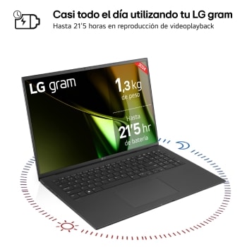 LG Outlet LG gram 17Z90S Windows 11 Home/ Intel® Core™ Ultra 7/ 32GB/ 2TB SSD/ 1,3Kg/ 21,5h, 17Z9SGAD7B.OUTLET
