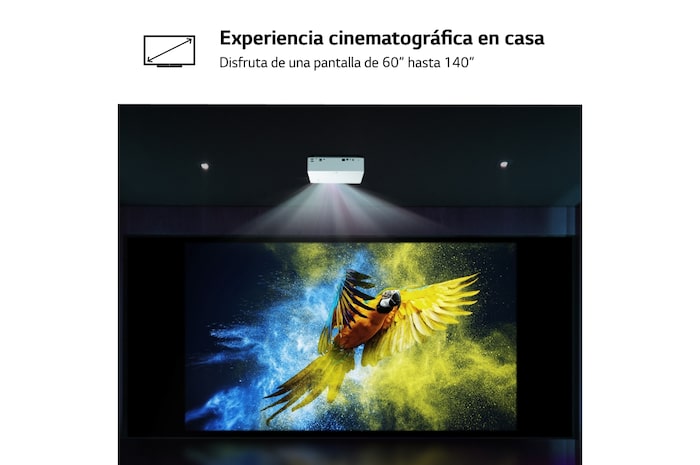 LG Proyector HU70LS - LG CineBeam con SmartTV webOS 4.5 (hasta 140", fuente LED 4 Canales, 1.500 lúmenes, 3840 x 2160) 150,000:1 , HU70LS