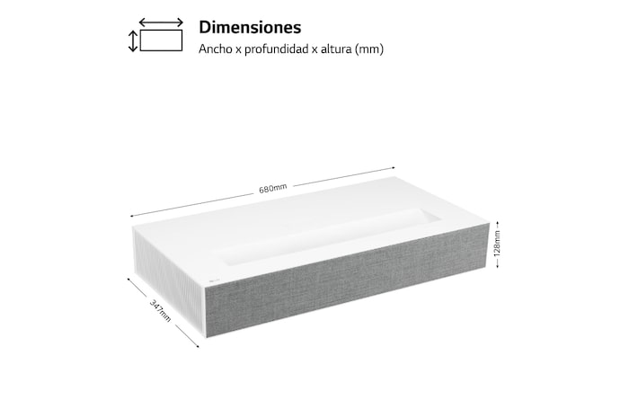 LG Proyector HU85LS - LG CineBeam con SmartTV webOS 4.5 de tiro corto (hasta 120", fuente Láser 3 Canales, 2.700 lúmenes, 3840 x 2160) 2.000.000:1, HU85LS