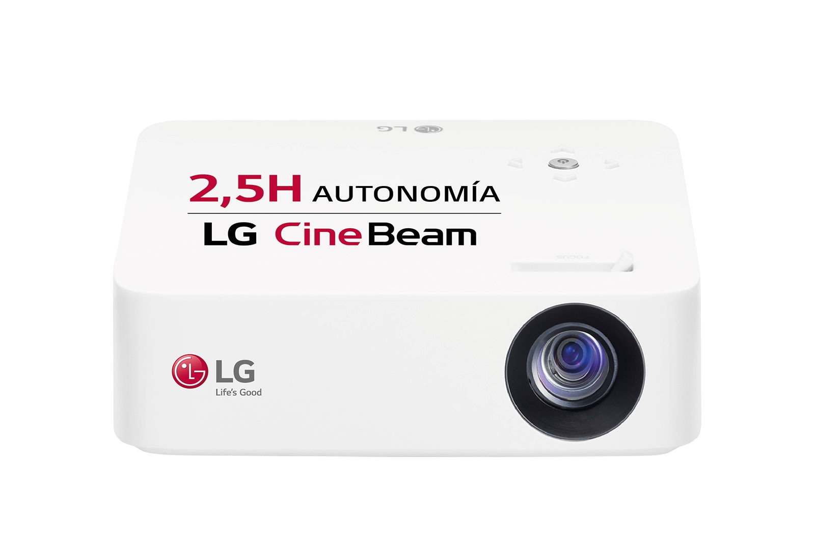 Vista frontal de Proyector PH30N - LG CineBeam con batería integrada (hasta 100&#34;, autonomía 2 horas, fuente LED, 250 lúmenes,1280 x 720) 100,000:1 PH30N