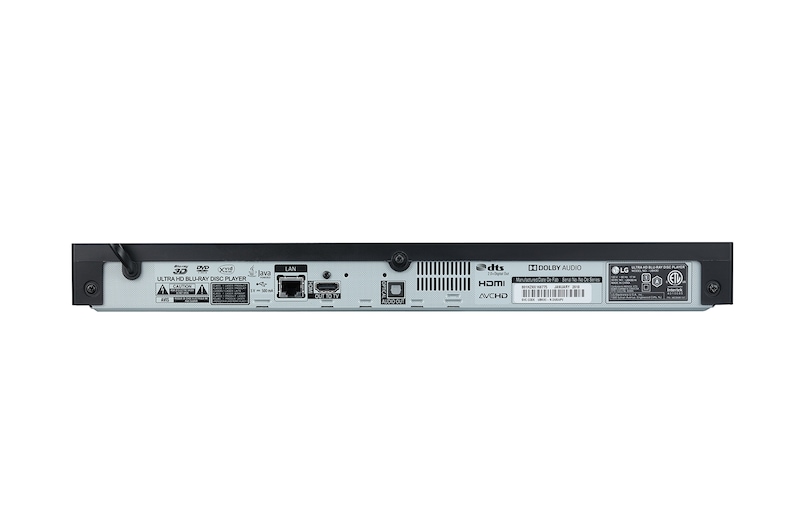 LG UBK80. Reproductor Blu-ray 4K con HDR10. Escalador 4K con conectividad HDMI, USB y cable óptico., UBK80