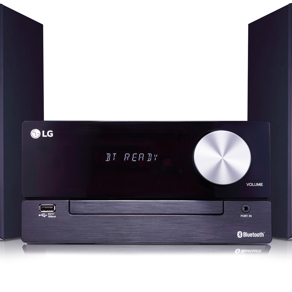 LG XBOOM CM2460, Microcadena con 100W de potencia, con conexión bluetooth, conexión USB y TV Sound Sync (sincronización inalámbrica con tu TV), CM2460