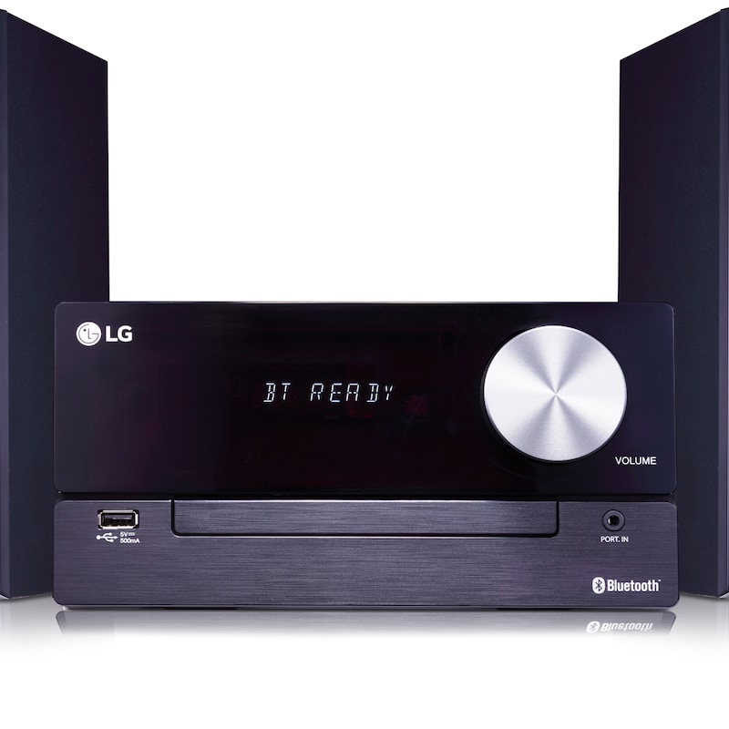 LG xboom CM2460, Microcadena con 100W de potencia, con conexión bluetooth, conexión USB y TV Sound Sync (sincronización inalámbrica con tu TV), CM2460