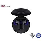LG Auriculares inalámbricos LG TONE Free FN5 con sonido de alta resolución y envolvente Meridian. UVnano elimina el 99,9% de las bacterias con solo 10 minutos de carga. Hasta 18h de batería, sonido ambiente y protección al agua IPX4. Música y llamadas, claras y nítidas., HBS-FN5U