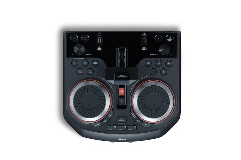 LG Equipo de alto voltaje con 1000W de potencia, Bluetooth, Party link inalámbrico, USB, funciones DJ y Karaoke Star, OK75