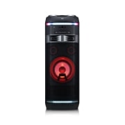 Vista frontal de Equipo de alto voltaje con 1000W de potencia, Bluetooth, Party link inalámbrico, USB, funciones DJ y Karaoke Star OK75