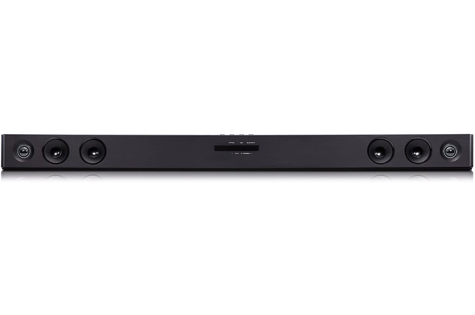 Vista frontal de Barra de Sonido inalámbrica de 2.1 canales y 40W de Potencia, Diseño Compacto y TV Sound Sync SK1D