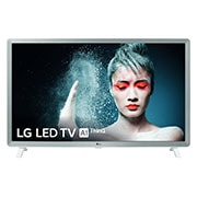 Vista frontal de LG TV LED Full HD, 80cm/32&#34;, AI Smart TV ThinQ webOS 4.0 con Sonido virtual Surround 2.0, USB y HDMI, G 32LK6200PLA