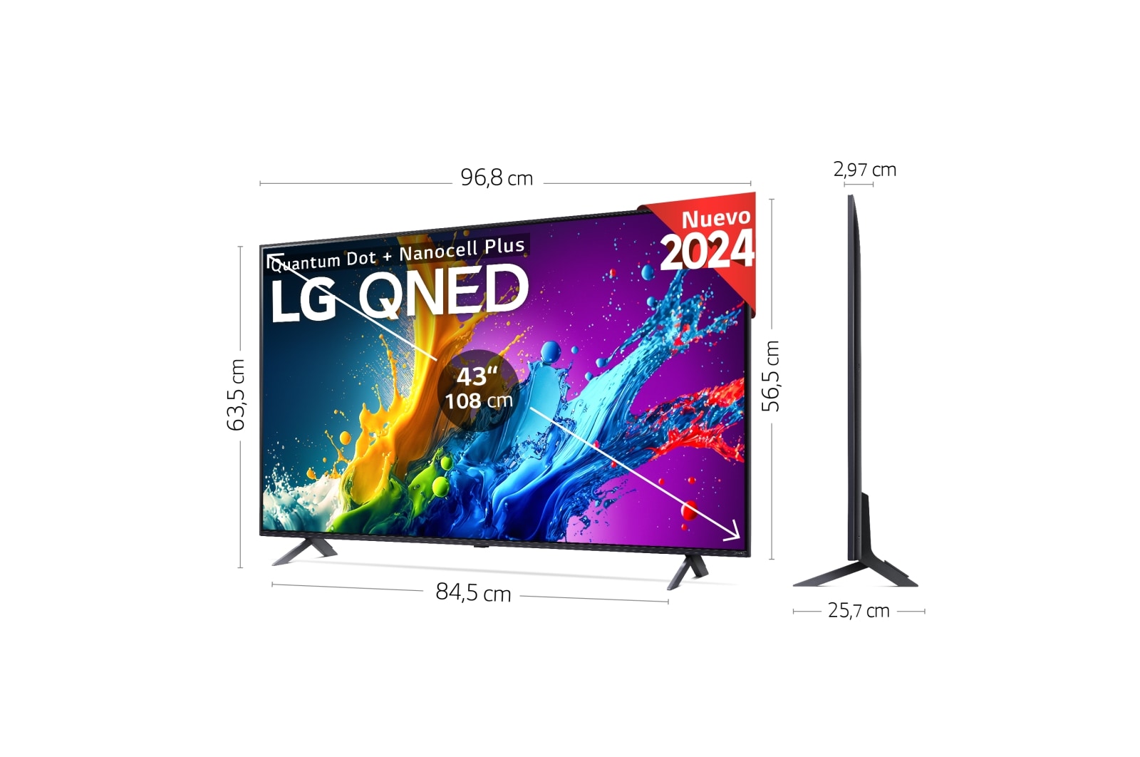 LG 43 pulgadas Smart TV LG QNED80 AI 4K 2024, 43QNED80T6A