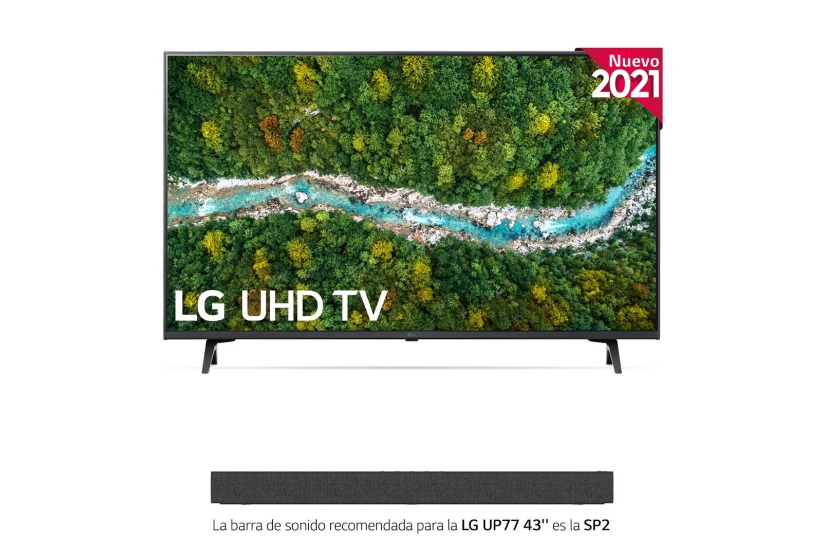 LG 4K UHD, SmartTV webOS 6.0, Procesador de Imagen 4K Quad Core [Clasificación energética G], 43UP76706LB