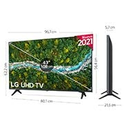 LG 4K UHD, SmartTV webOS 6.0, Procesador de Imagen 4K Quad Core [Clasificación energética G], 43UP76706LB