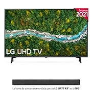 LG 4K UHD, SmartTV webOS 6.0, Procesador de Imagen 4K Quad Core [Clasificación energética G], 43UP76706LB