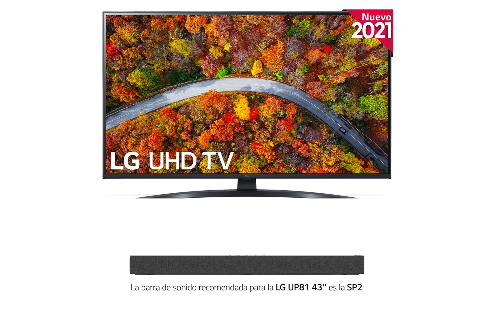 LG 4K UHD, SmartTV webOS 6.0, Procesador de Imagen 4K Quad Core [Clasificación energética G], 43UP81006LR