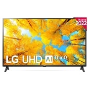 LG Televisor LG 4K UHD, Procesador de Gran Potencia 4K a5 Gen 5, compatible con formatos HDR 10, HLG y HGiG, Smart TV webOS22., 43UQ75006LF