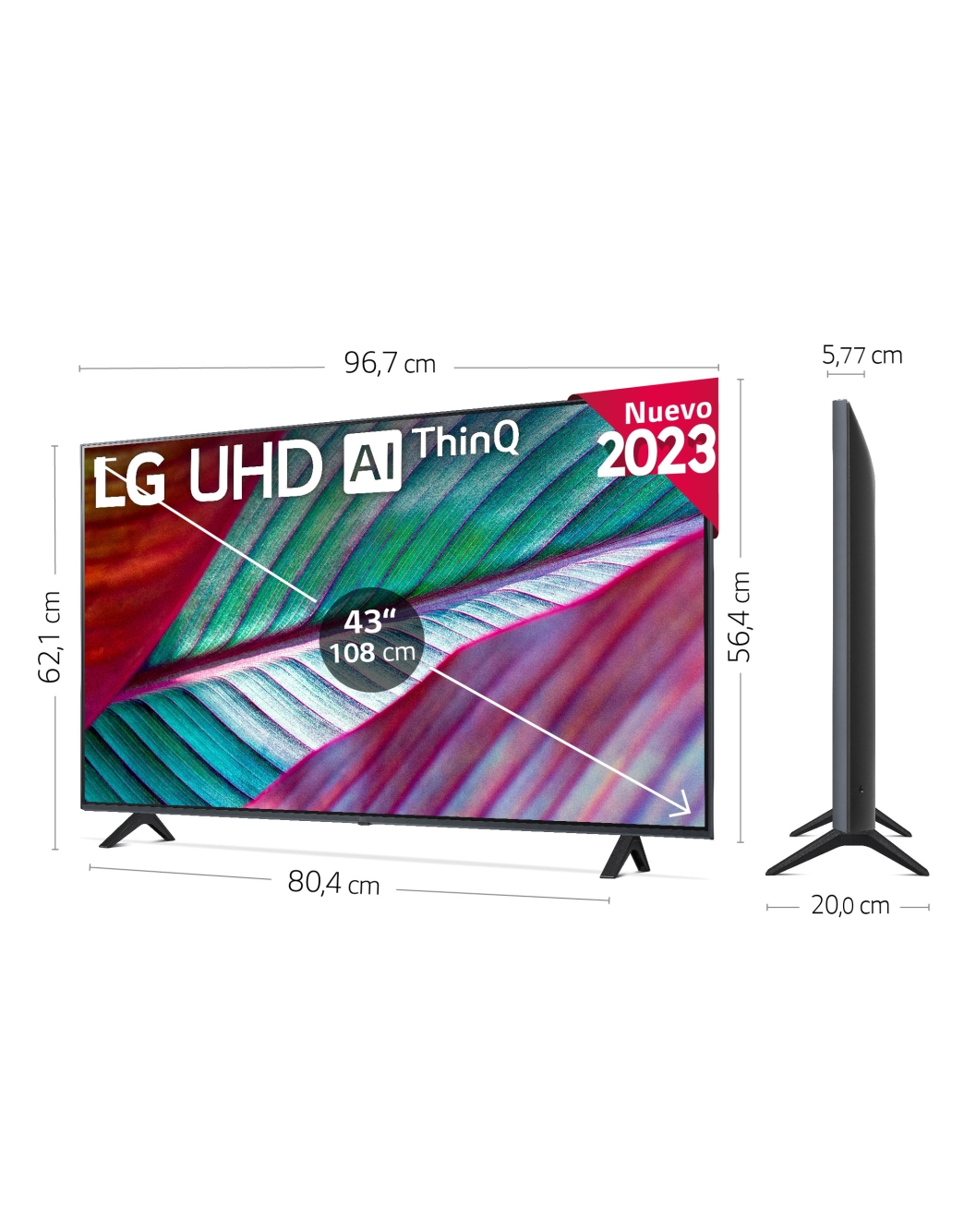 LG TV LG UHD 4K de 43'' Serie 78, Procesador Alta Potencia, HDR10 / Dolby Digital Plus, Smart TV webOS23. , 43UR78006LK