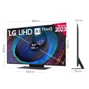 LG TV LG  UHD 4K de 43'' Serie 91, Procesador Alta Potencia, HDR10 / Dolby Digital Plus, Smart TV webOS23, , 43UR91006LA