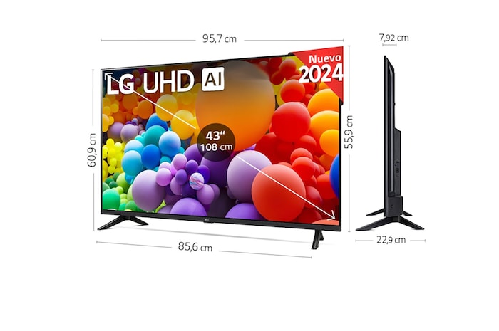 LG 43 pulgadas TV LG UHD AI 4K serie UT73  con Smart TV WebOS24, 43UT73006LA