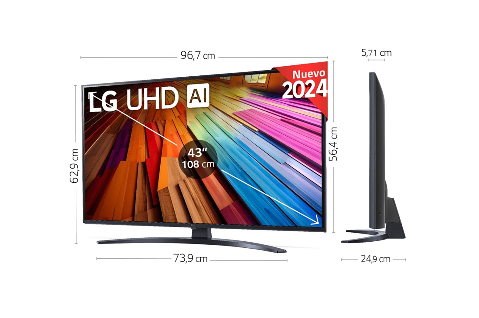 LG 43 pulgadas Smart TV LG UHD AI UT81 4K 2024, 43UT81006LA