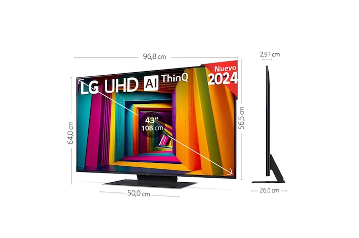 LG 43 pulgadas Smart TV LG UHD AI UT91 4K 2024, 43UT91006LA