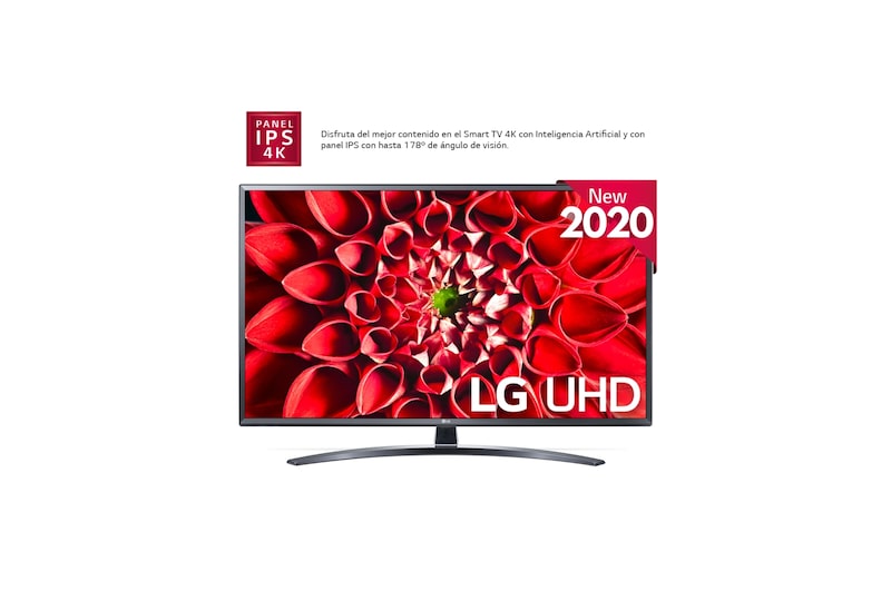 LG 49UN74006LB SMART TV UHD 4K - Smart TV con Inteligencia Artificial, 123cm (49"), Procesador Inteligente Quad Core, HDR 10 Pro, HLG, Sonido Ultra Surround, LED, F, 49UN74006LB