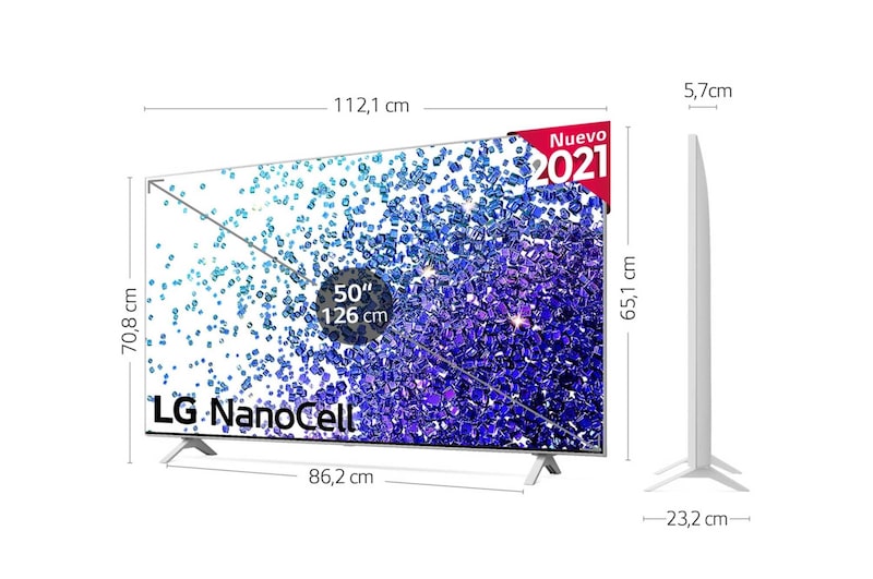 LG 4K NanoCell, SmartTV webOS 6.0, Procesador de Imagen 4k Quad Core [Clase de eficiencia energética G], 50NANO776PA