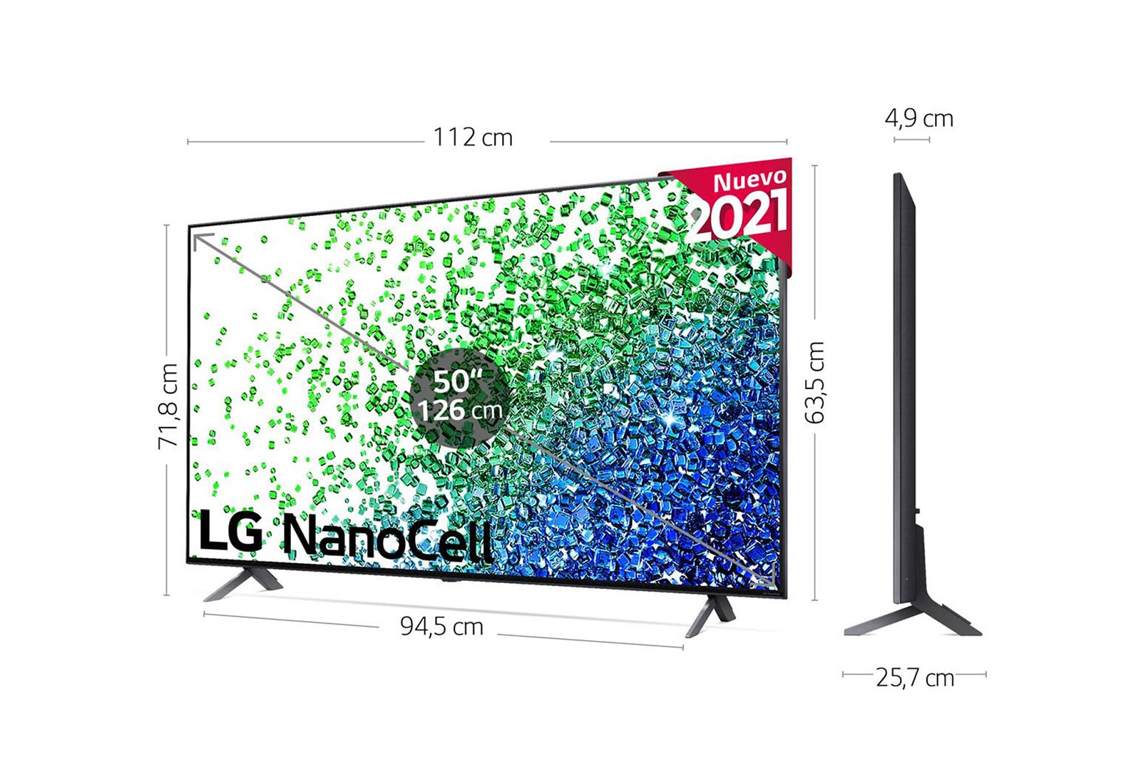 LG 4K NanoCell, SmartTV webOS 6.0, Procesador de Imagen 4k Quad Core [Clase de eficiencia energética F], 50NANO806PA