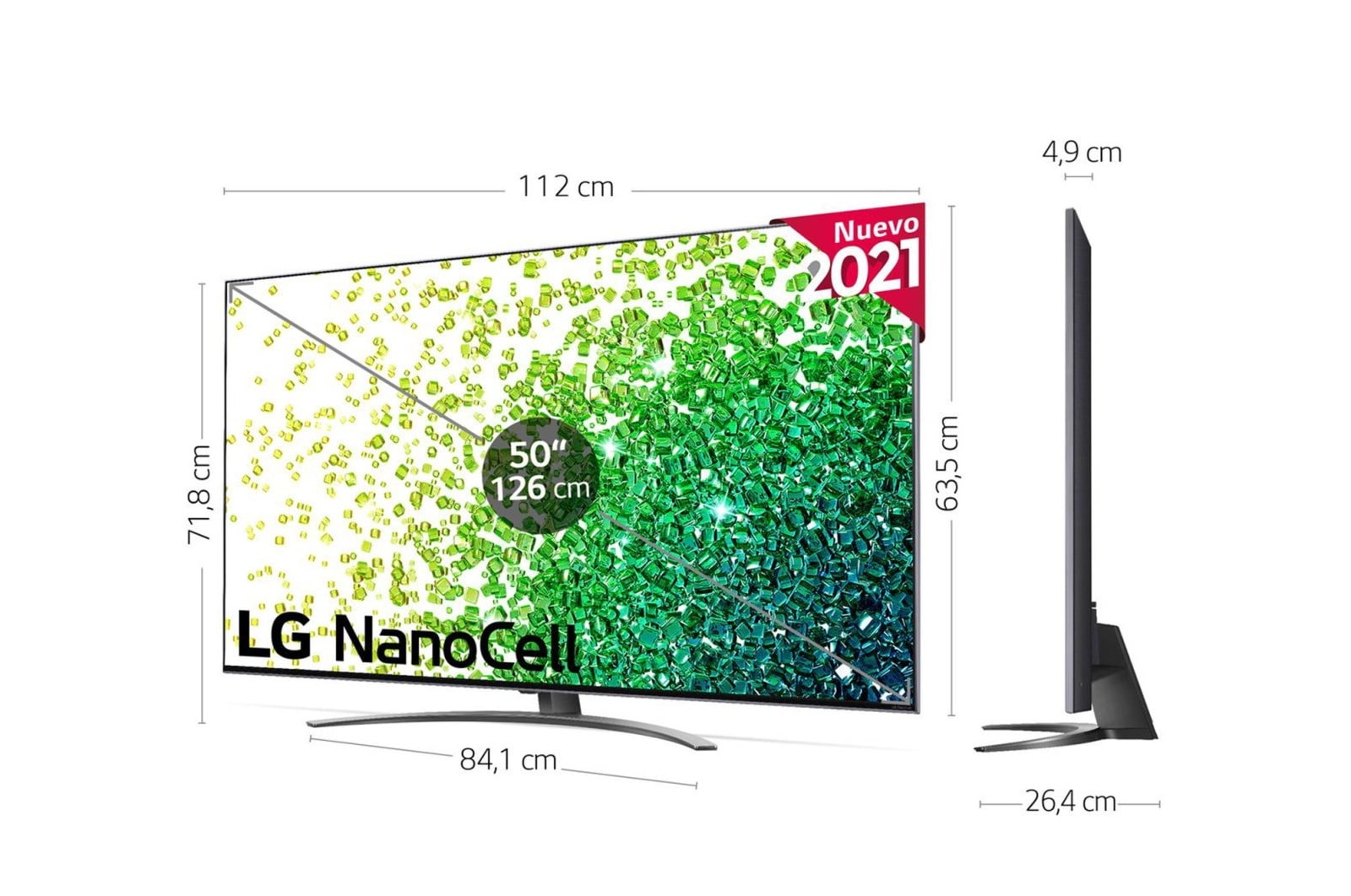 LG 4K NanoCell, SmartTV webOS 6.0, Procesador Inteligente 4K α7 Gen4 con AI, HDR Dolby Vision, DOLBY ATMOS [Clase de eficiencia energética G], 50NANO866PA